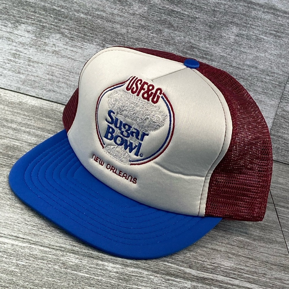 USF&G New Orleans Sugar Bowl Adjustable Double Snapback Trucker Hat NCAA Mesh